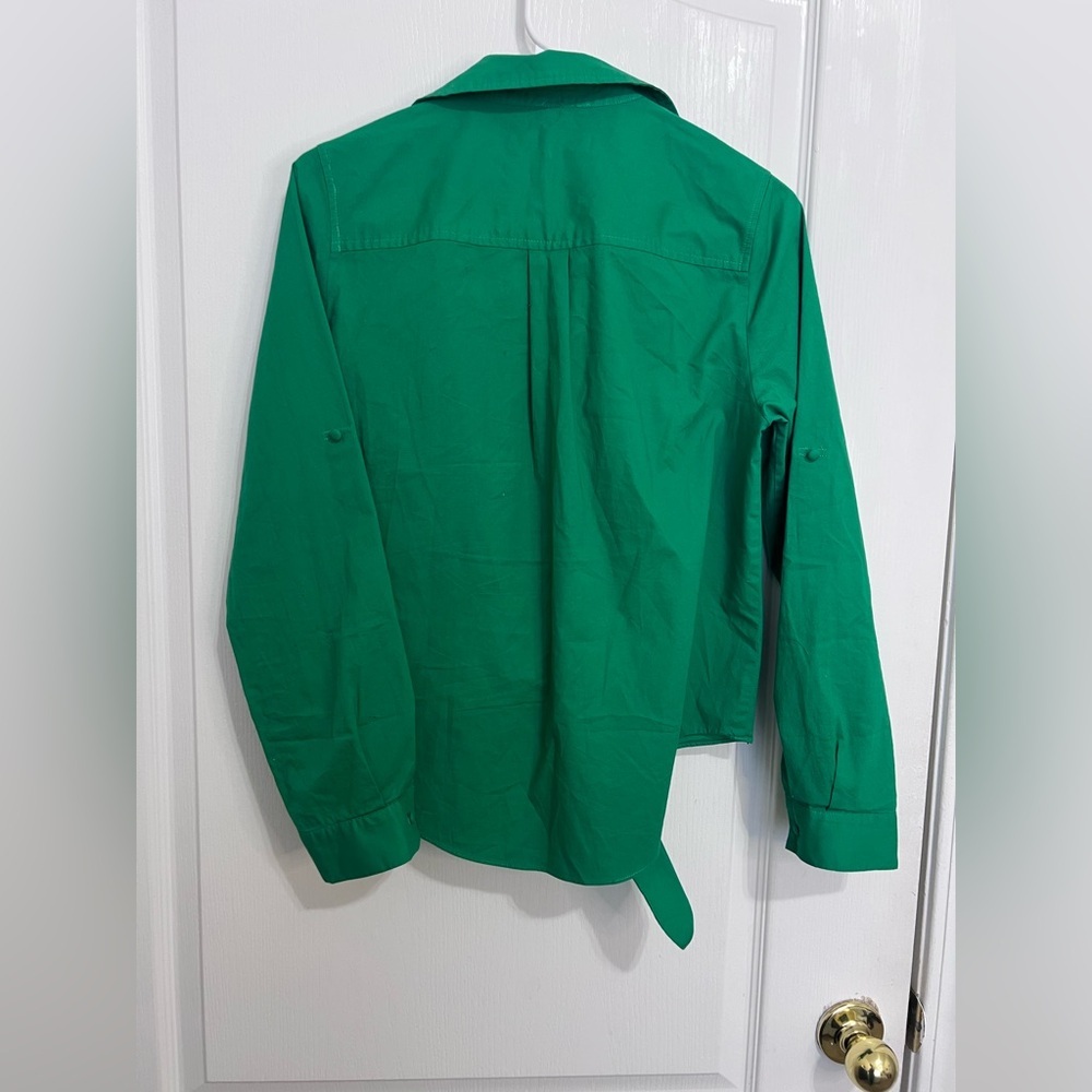 BCBGMaxAzria Vibrant Green Button Down Shirt size S - Picture 10 of 12